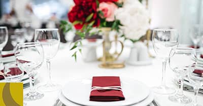 Significato di design, styling dell'evento, mise en place, gourmet